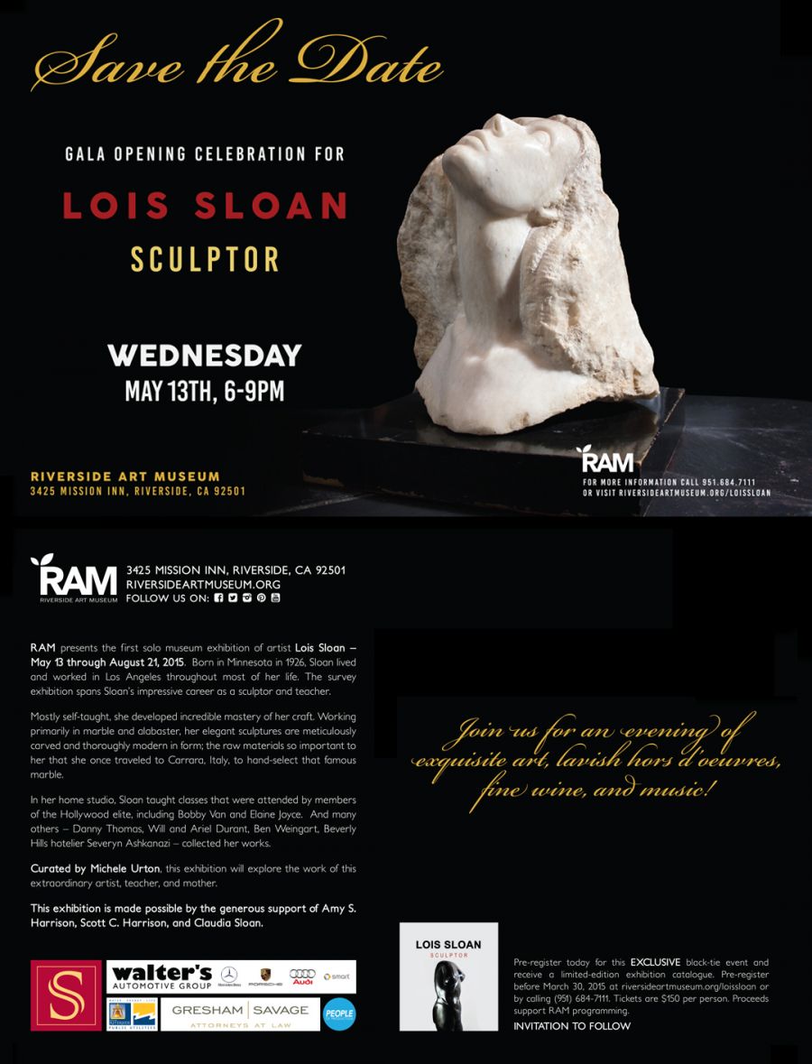 Lois Sloan: Sculptor Gala Opening Celebration!