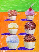 Fine Art Drawing: Wayne Thiebaud: “Cupcakes”
