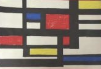 Fine Art Drawing: “Mondrian-Primary Colors”